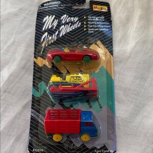 Vintage - 90’s My Very First Wheels Toy Set - Red, Yellow, Blue